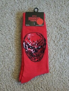 Netflix Stranger Things Vecna Red Crew Socks